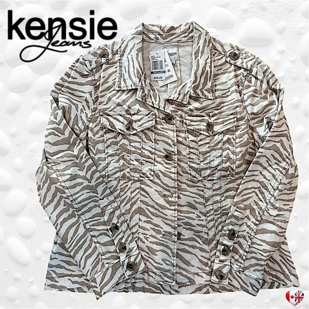 Kenzie Pebble Zebra Stretch Jacket S: XL NWT